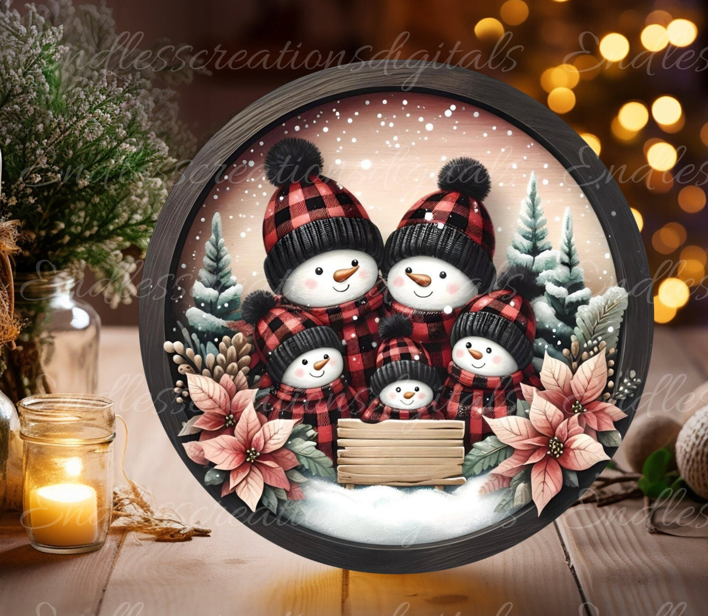SNOWMAN FAMILY WINTER ROUND