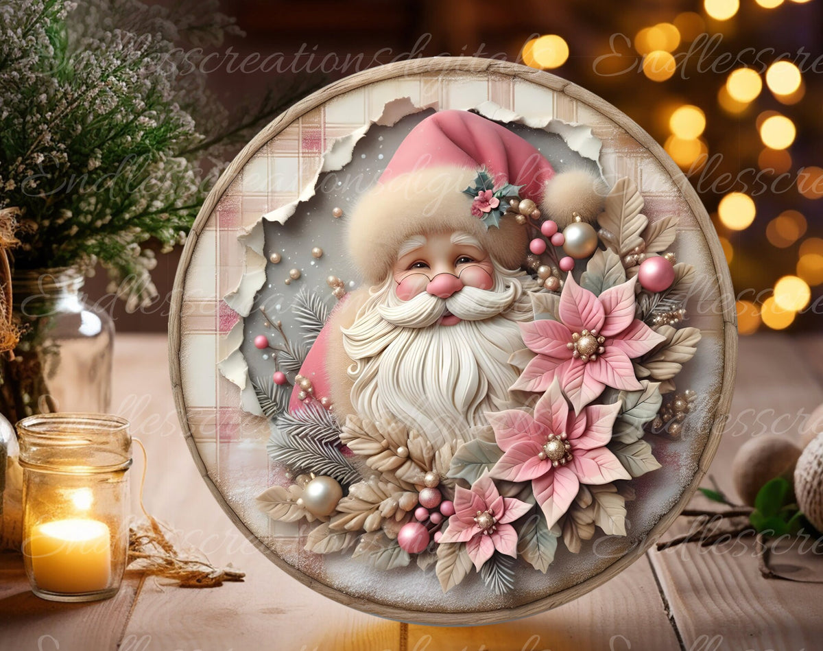 PINK SANTA CHRISTMAS ROUND