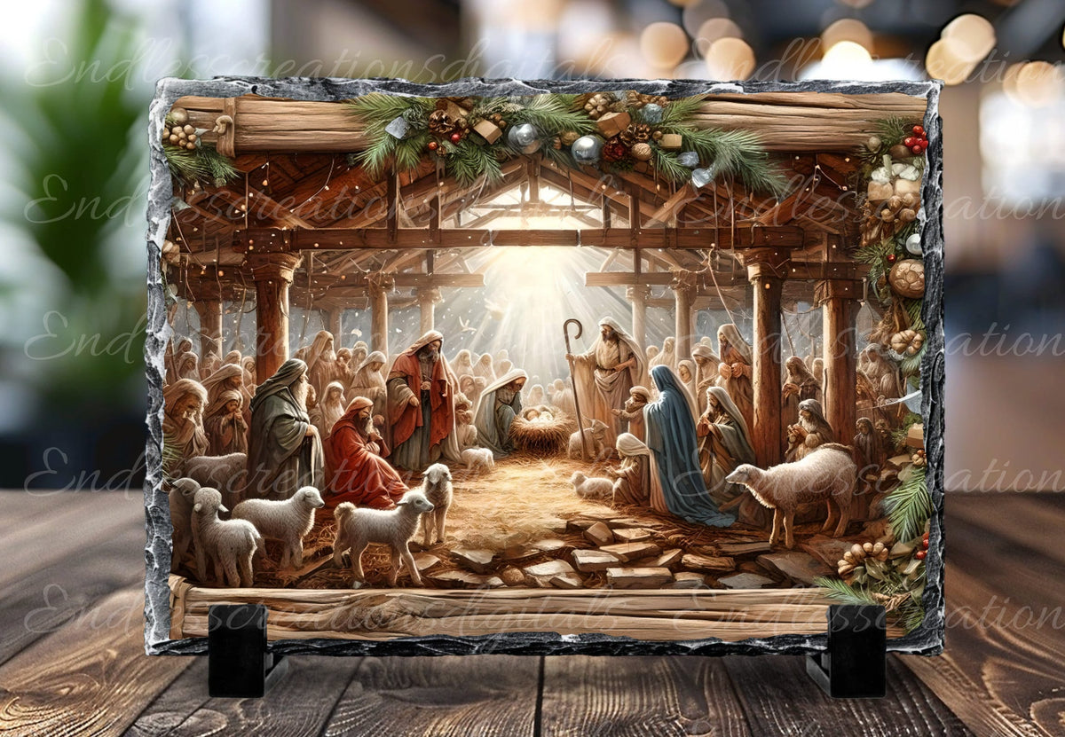 NATIVITY SCENE CHRISTMAS RECTANGLE