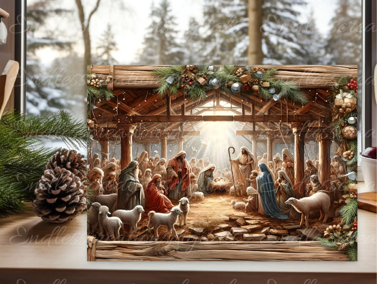NATIVITY SCENE CHRISTMAS RECTANGLE