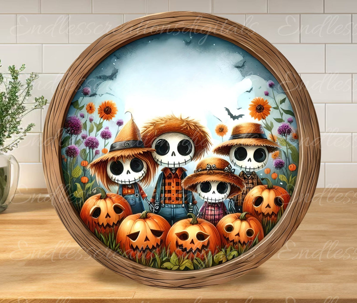 TRICK OR TREAT  Door hanger, wreath sign, for sublimation high resolution 2 files, 1 add your own text