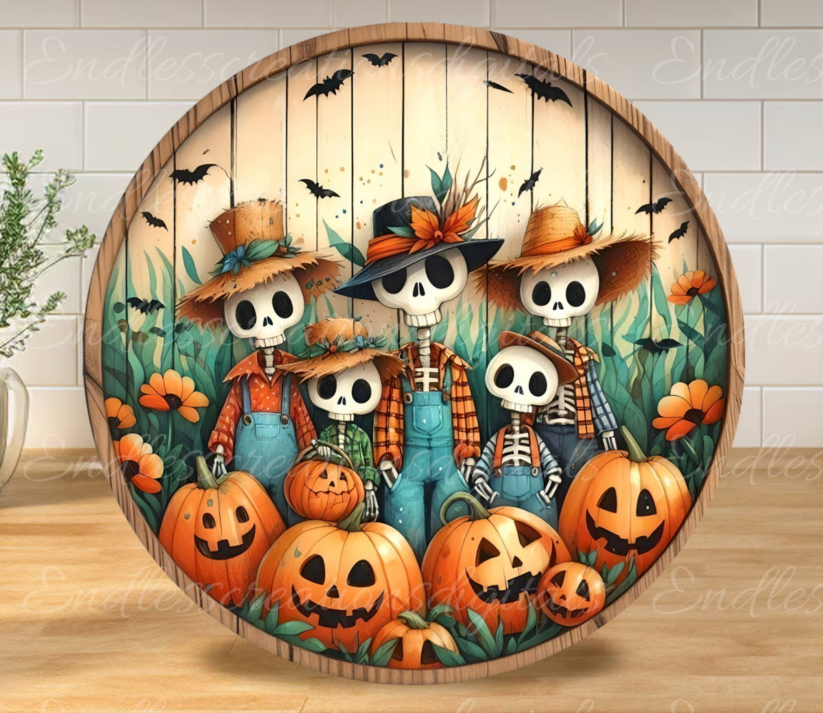 TRICK OR TREAT  Door hanger, wreath sign, for sublimation high resolution 2 files, 1 add your own text