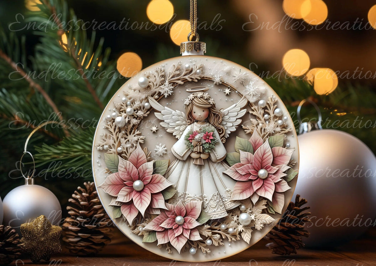 PINK ANGEL WINTER/CHRISTMAS ROUND