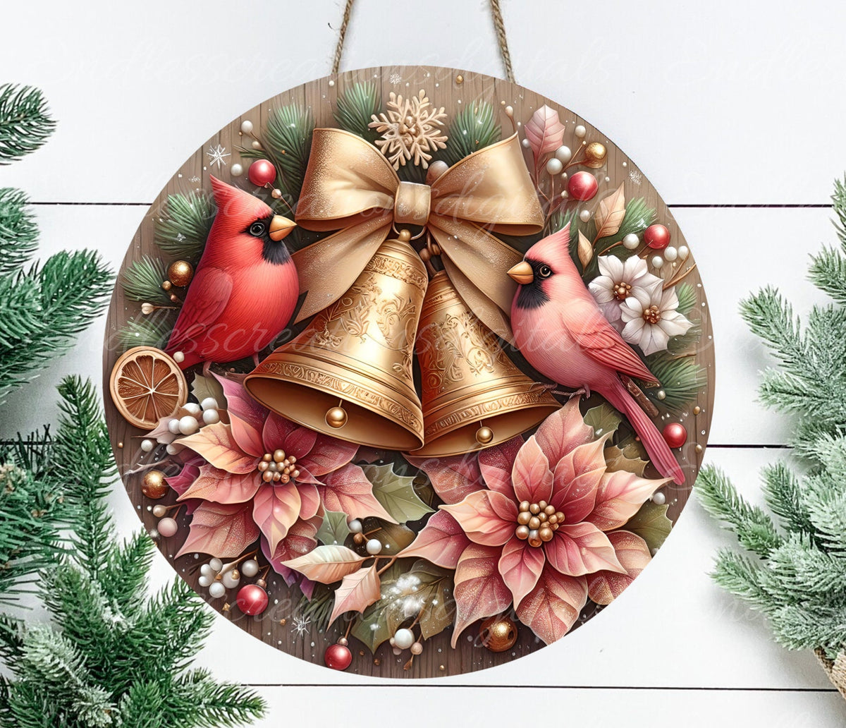 CARDINAL WINTER BELLS ROUND