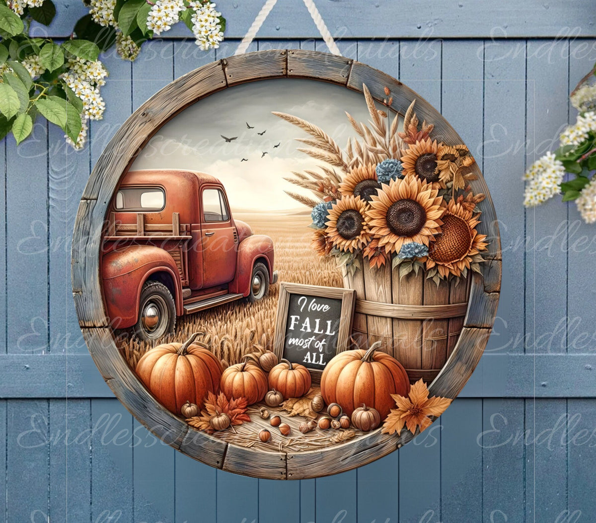FALL RED TRUCK