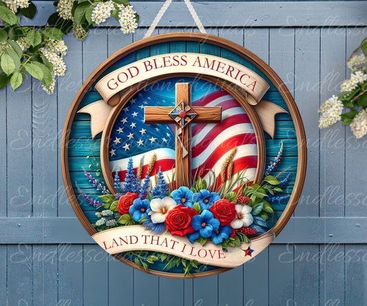 PATRIOTIC WELCOME door hanger, wreath sign png, for sublimation high resolution,