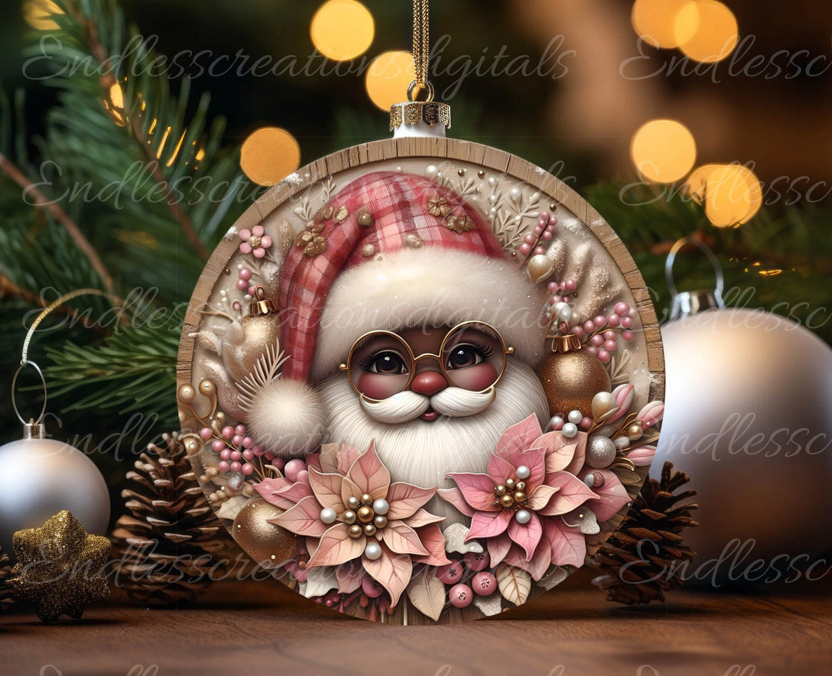 PINK SANTA CHRISTMAS ROUND