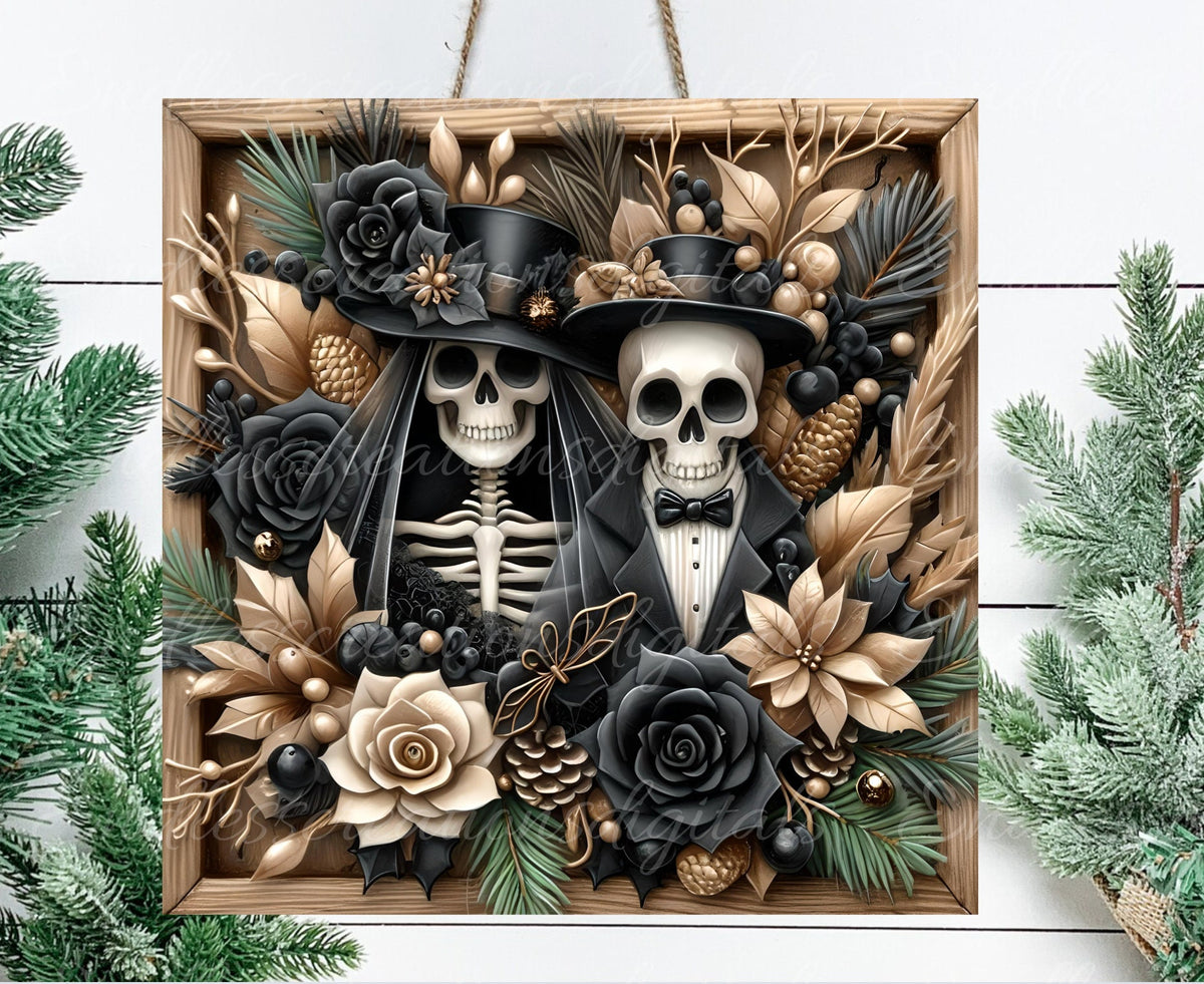 CHRISTMAS SKELETON COUPLE