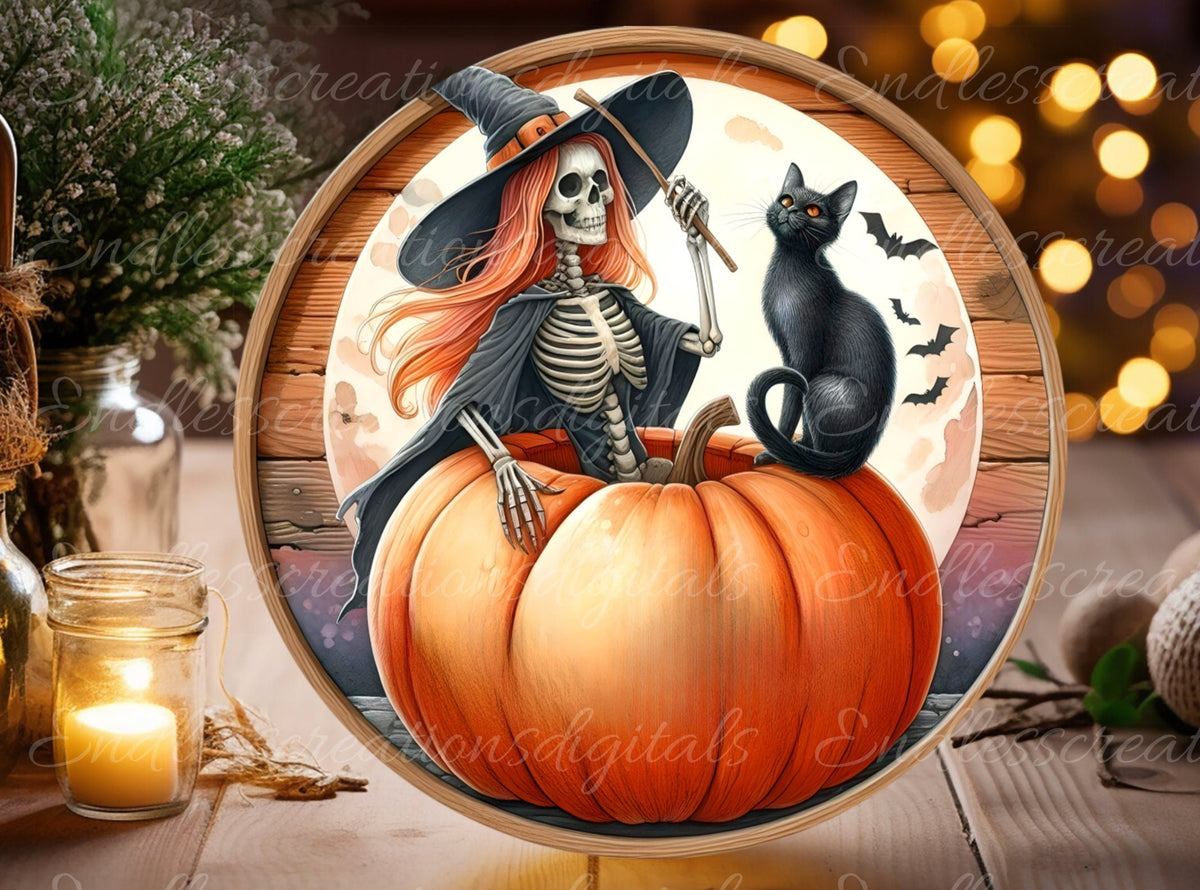 HALLOWEEN DOOR HANGER, wreath sign, round cutting board, for sublimation high resolution, 2 files for download, 1 blank add your own text