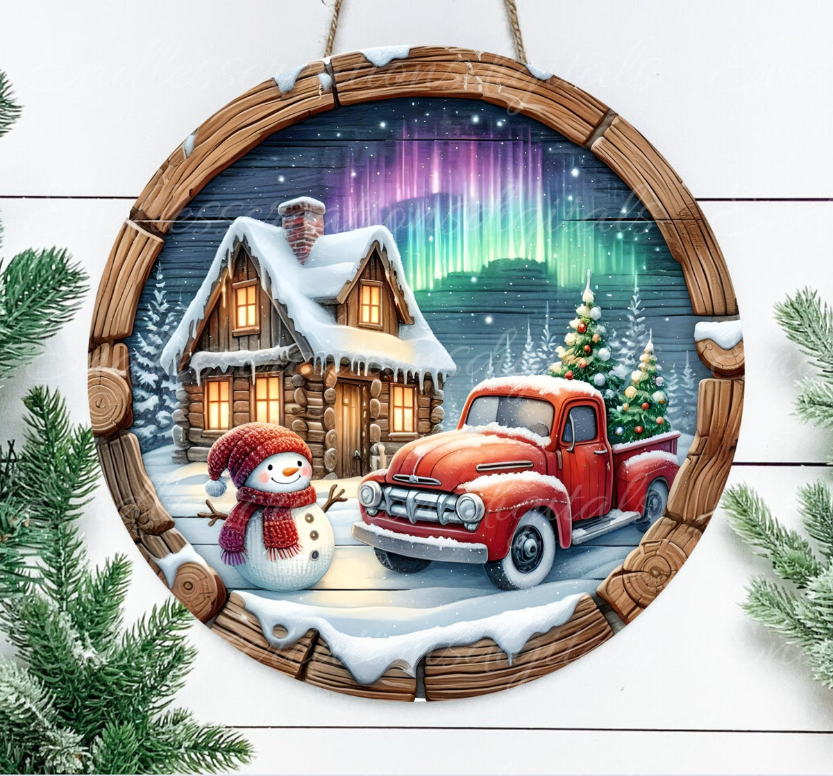 WINTER RED TRUCK