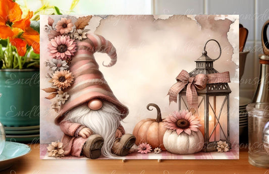 FALL PINK GNOME RECTANGLE