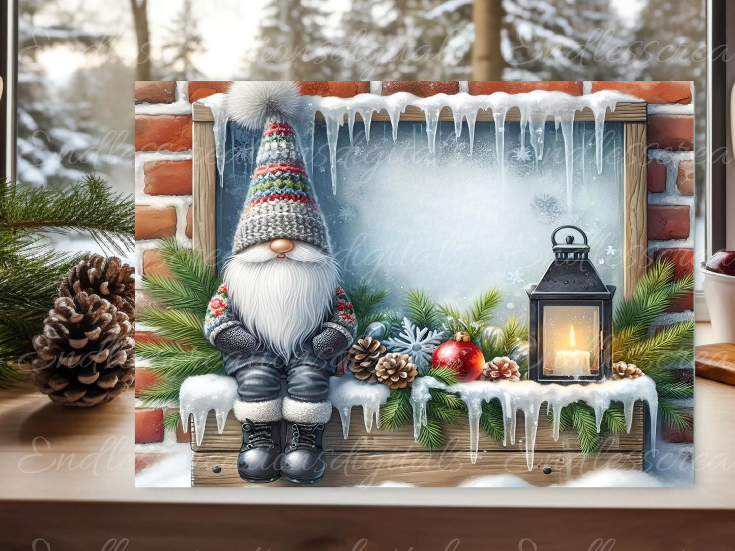 WINTER PLAID GNOME RECTANGLE