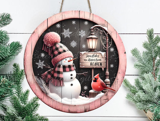 PINK SNOWMAN CARDINAL WINTER