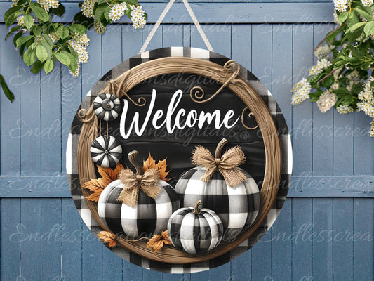 FALL PUMPKINS DOOR ROUND