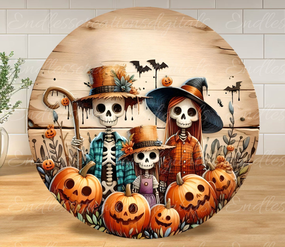 TRICK OR TREAT  Door hanger, wreath sign, for sublimation high resolution 2 files, 1 add your own text