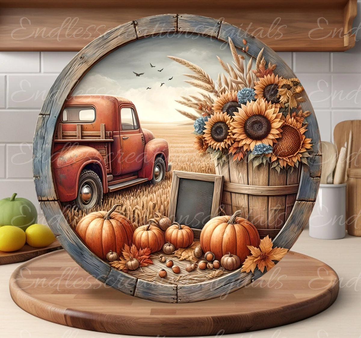 FALL RED TRUCK