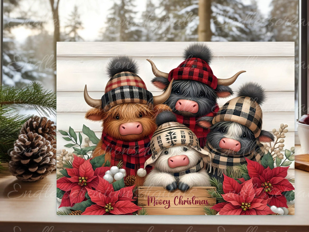 HIGHLAND COWS CHRISTMAS RECTANGLE