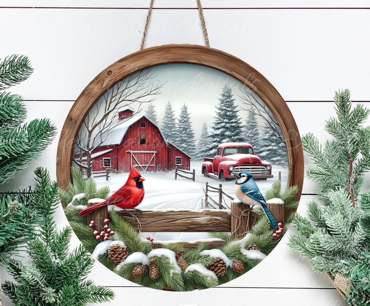 WINTER  CARDINAL/BLUEJAY FARM ROUND