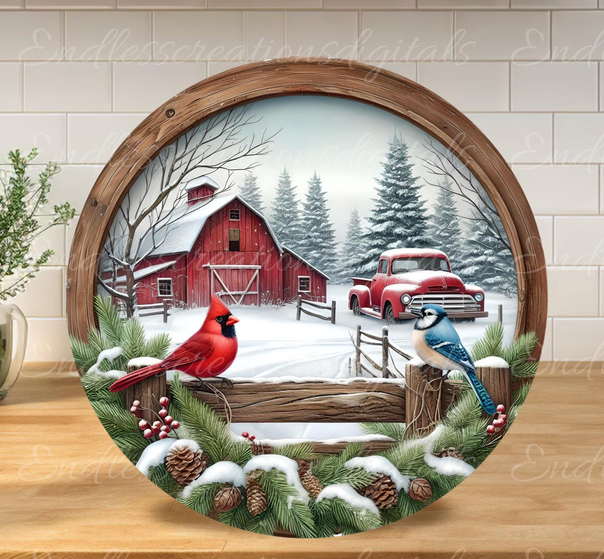WINTER  CARDINAL/BLUEJAY FARM ROUND