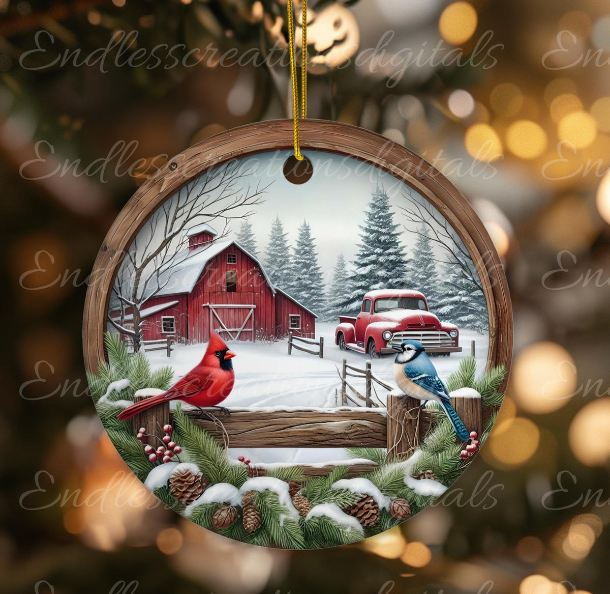 WINTER  CARDINAL/BLUEJAY FARM ROUND