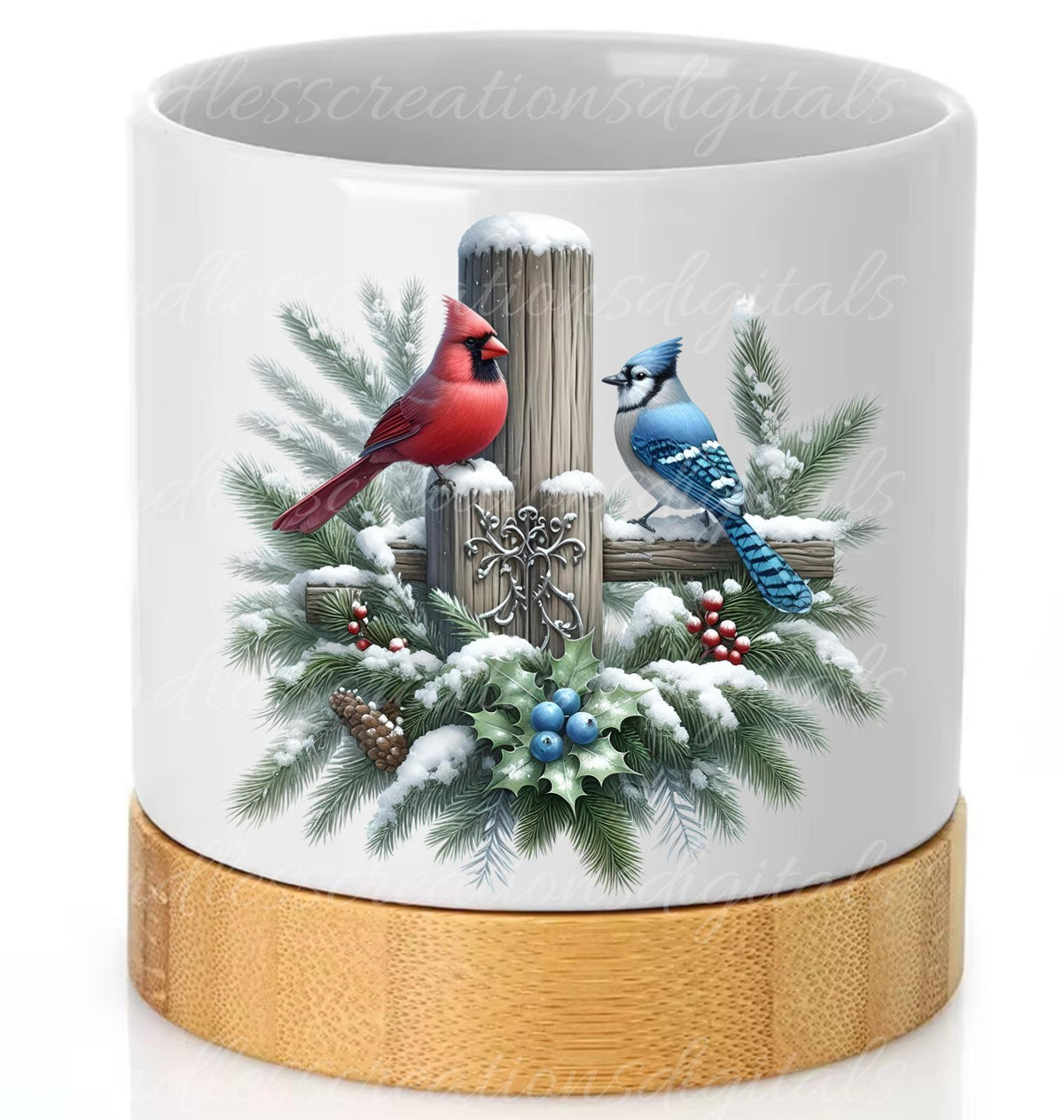 WINTER CARDINALS PILLOW TRANSPARENCIES
