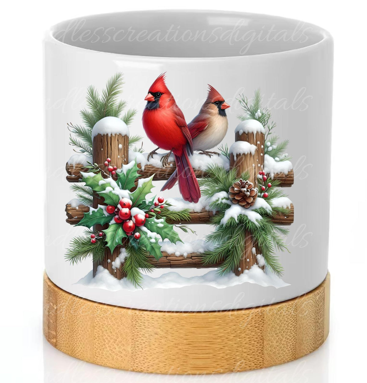 WINTER CARDINALS PILLOW TRANSPARENCIES