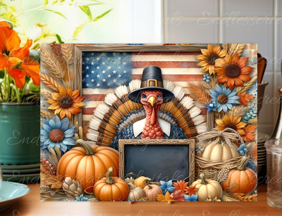 TURKEY TIME CUTTING board sublimation  sublimation high resolution 2 files, 1 add your own text