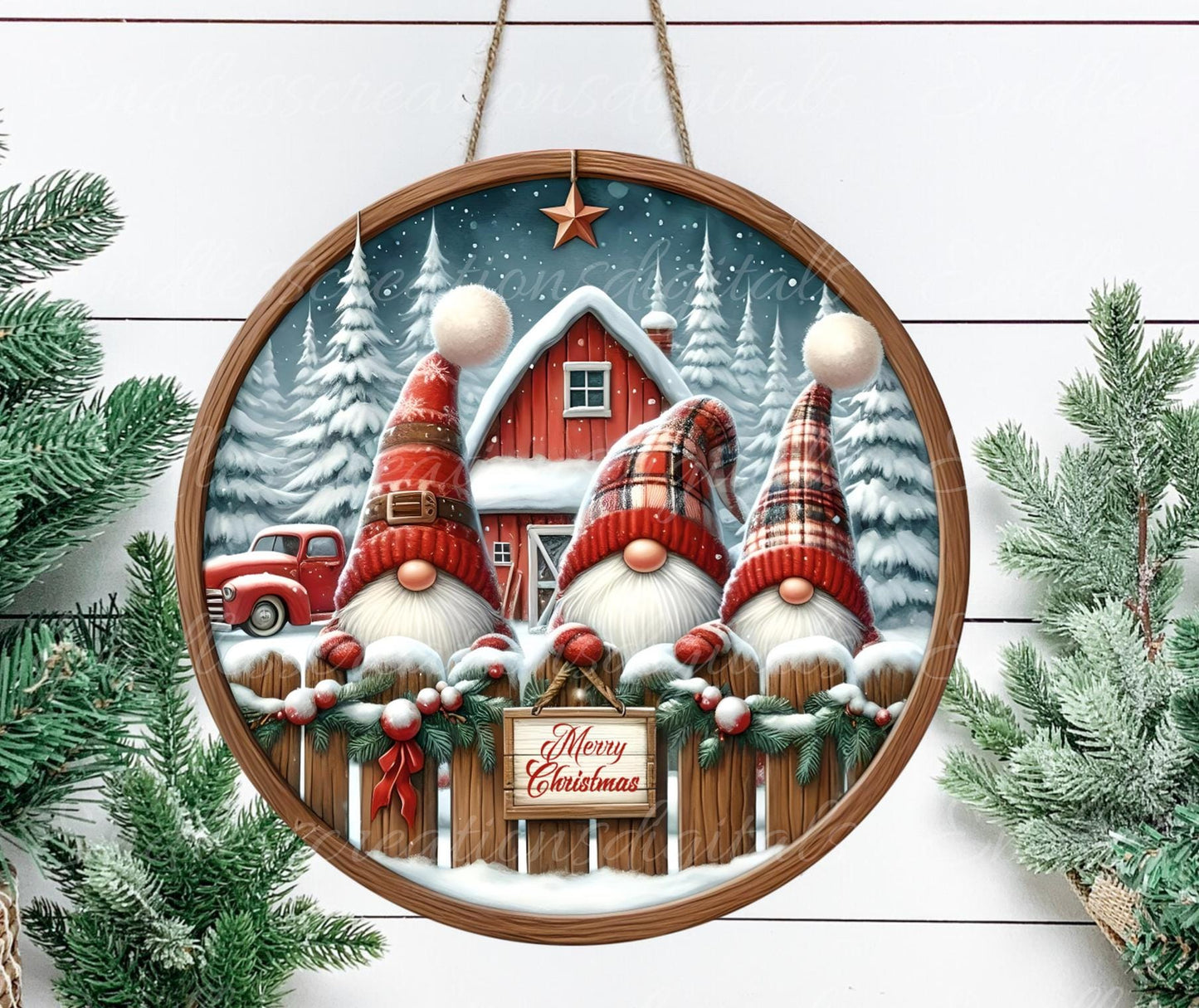 CHRISTMAS GNOMES ROUND