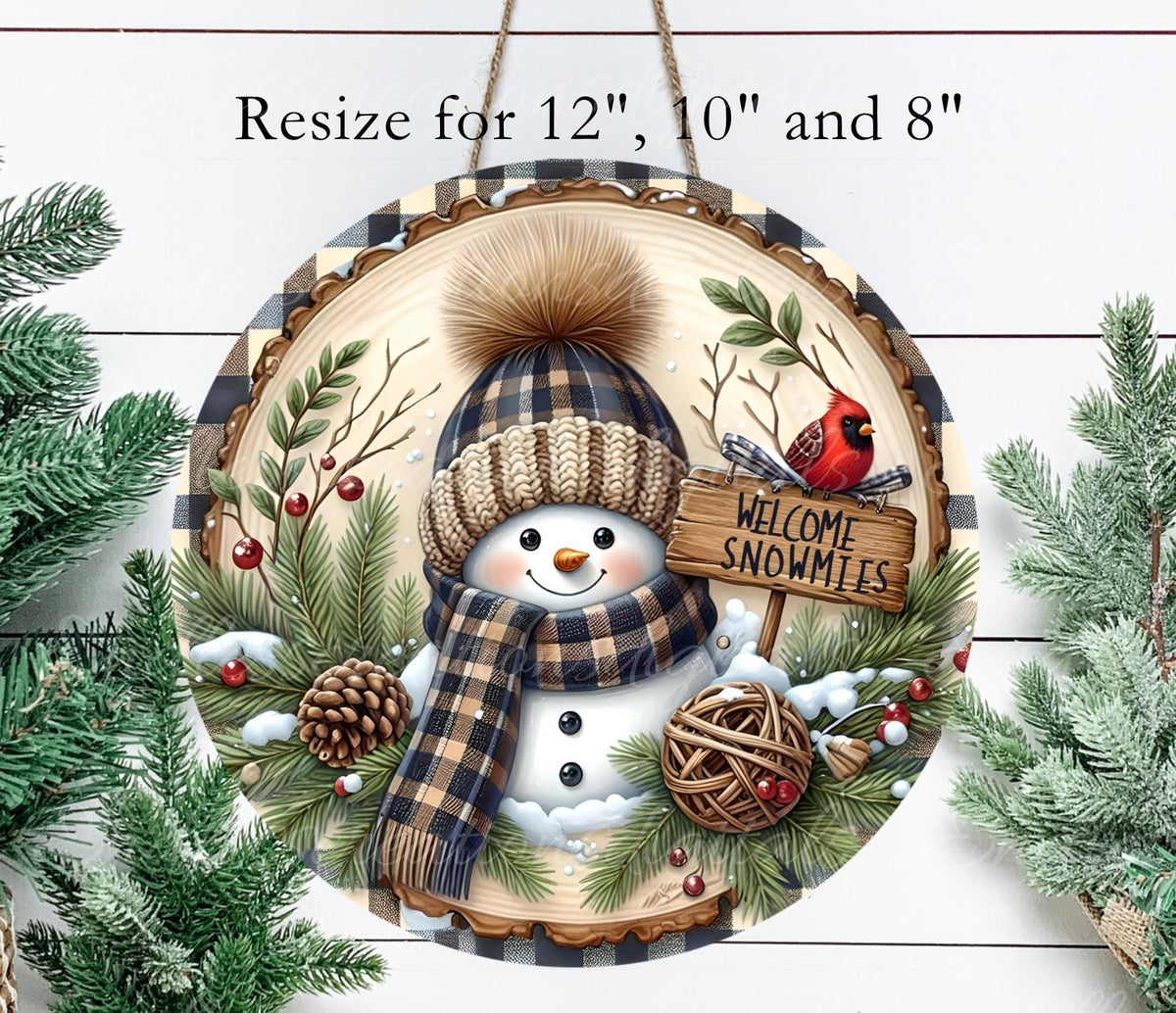 SNOWMAN CARDINAL WINTER ROUND