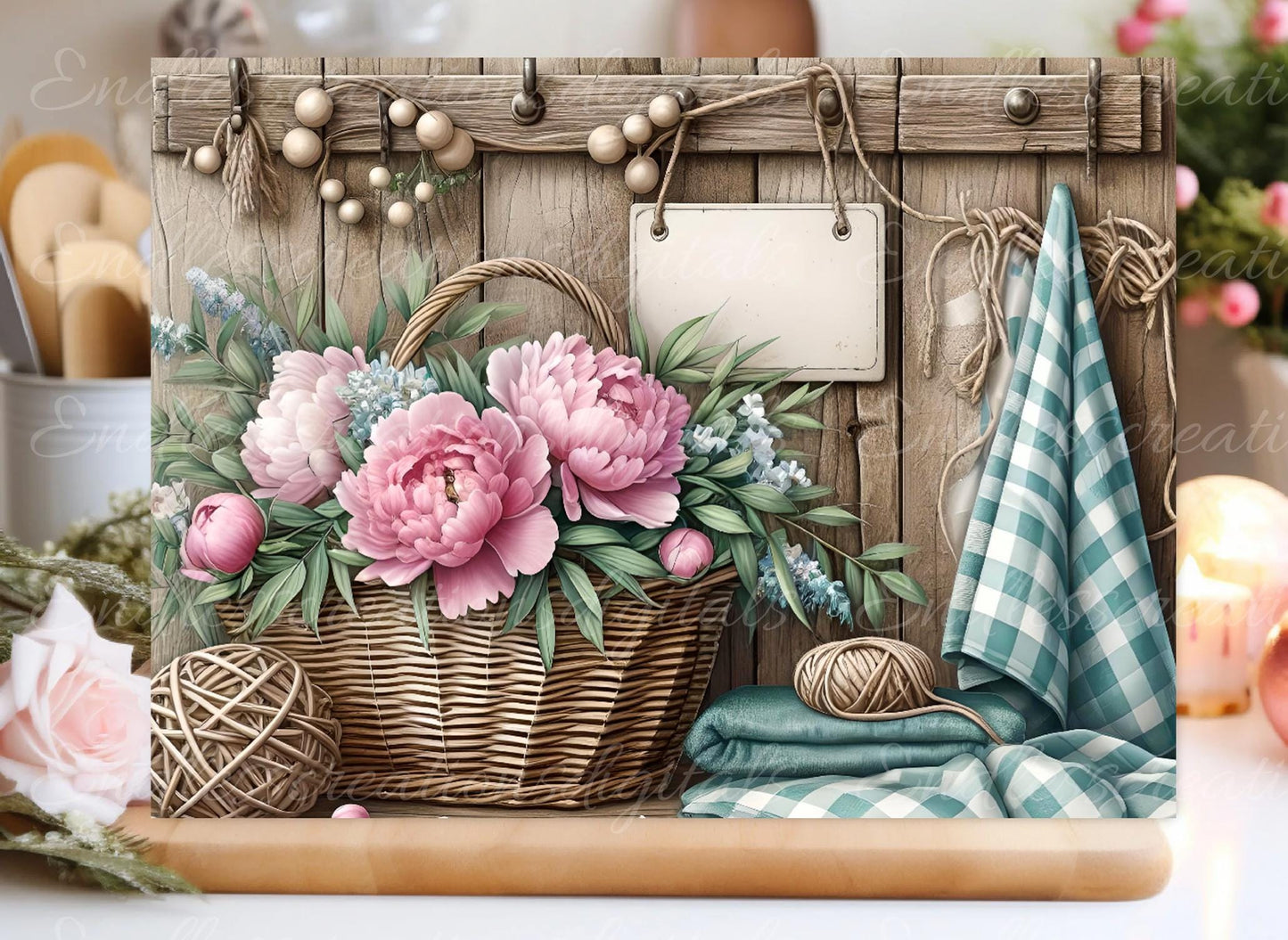 FLORAL CUTTING BOARD RECTANGLE