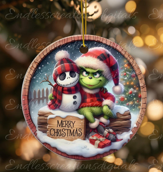GREEN MONSTER/SKELETON SNOWMAN EXCLUSIVE