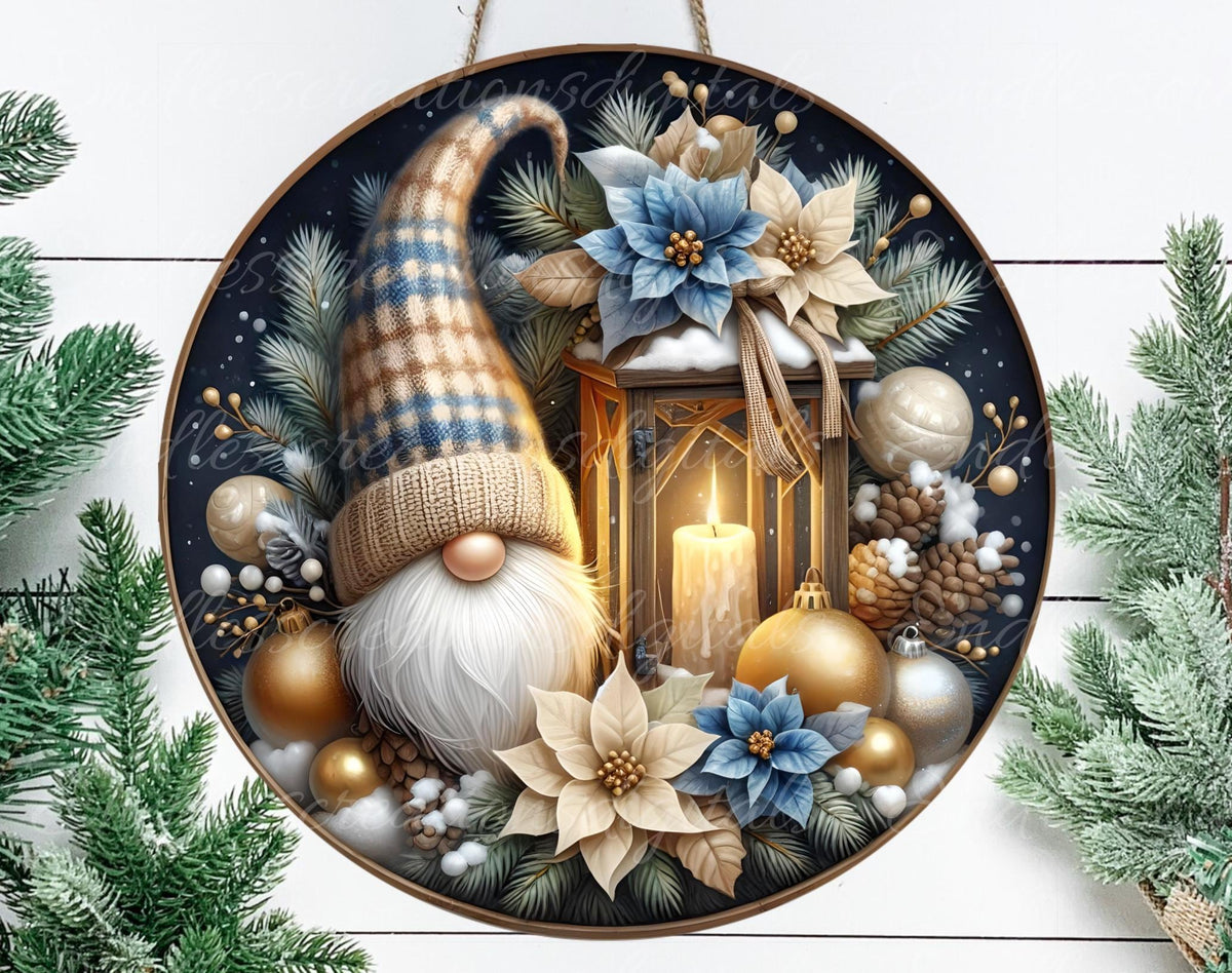 WINTER GNOME LANTERN ROUND