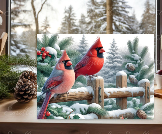 WINTER CARDINALS RECTANGLE