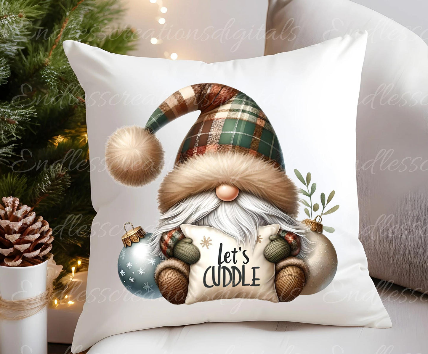 WINTER GNOMES HUGS Pillow covers