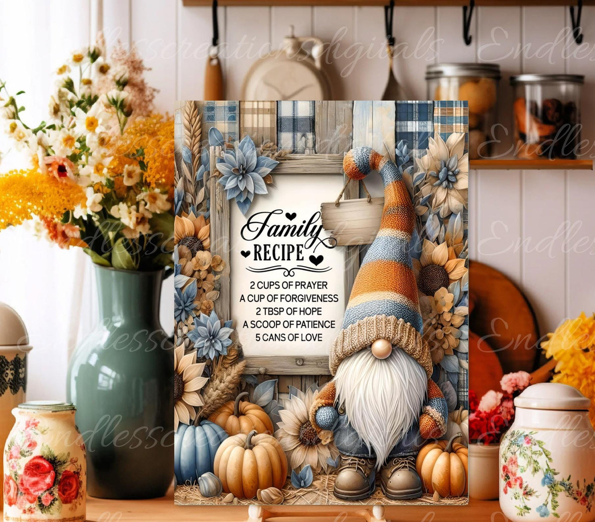 FALL GNOME RECIPE RECTANGLE