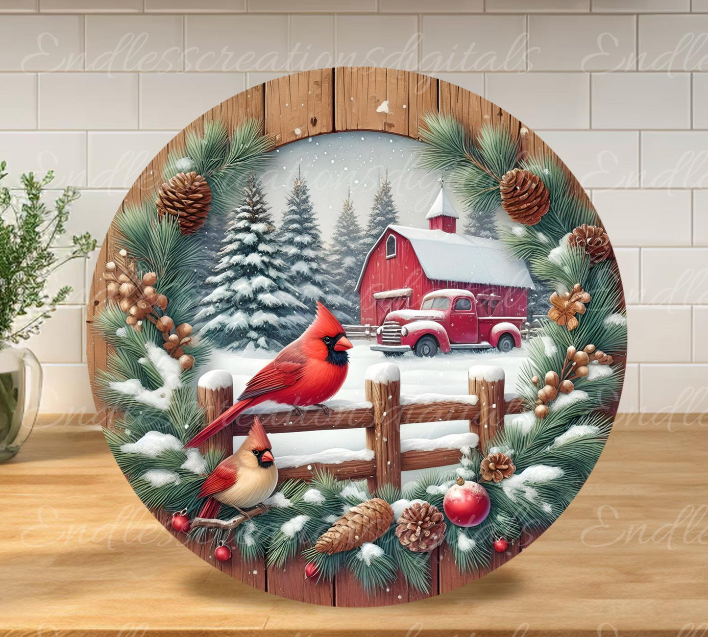 WINTER  CARDINAL ROUND