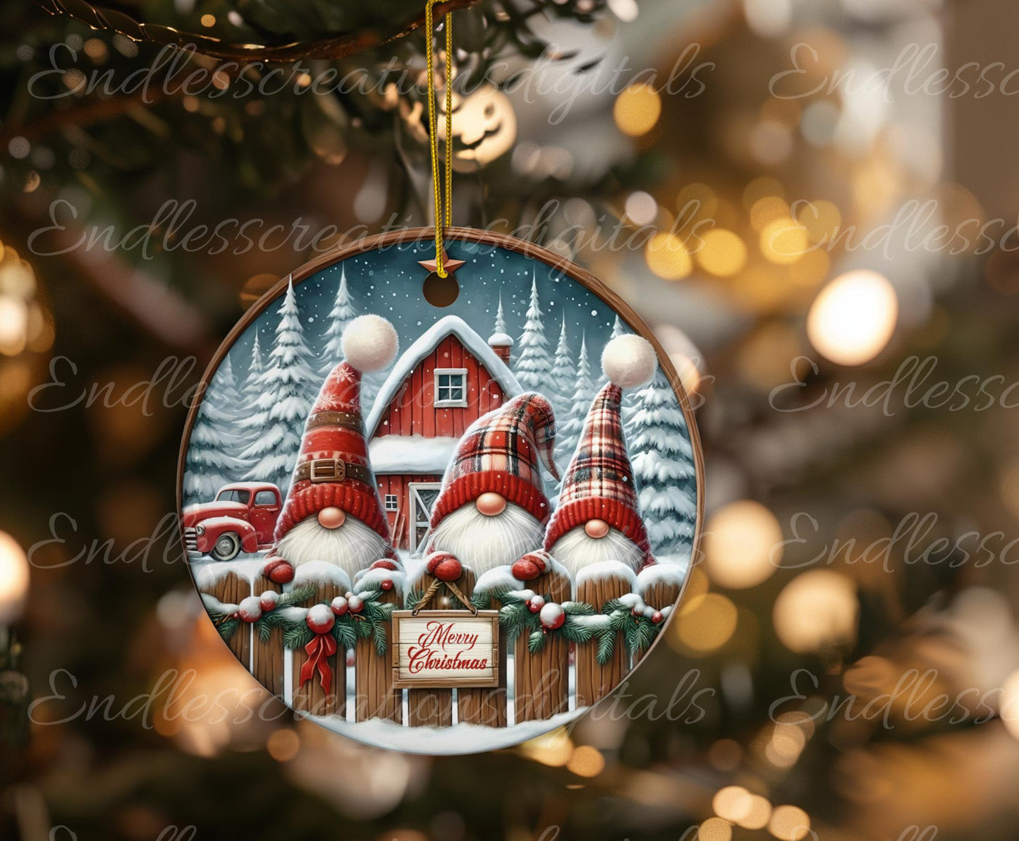 CHRISTMAS GNOMES ROUND