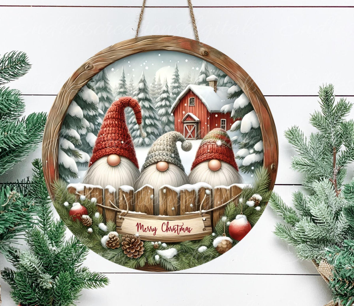 CHRISTMAS GNOMES WINTER ROUND