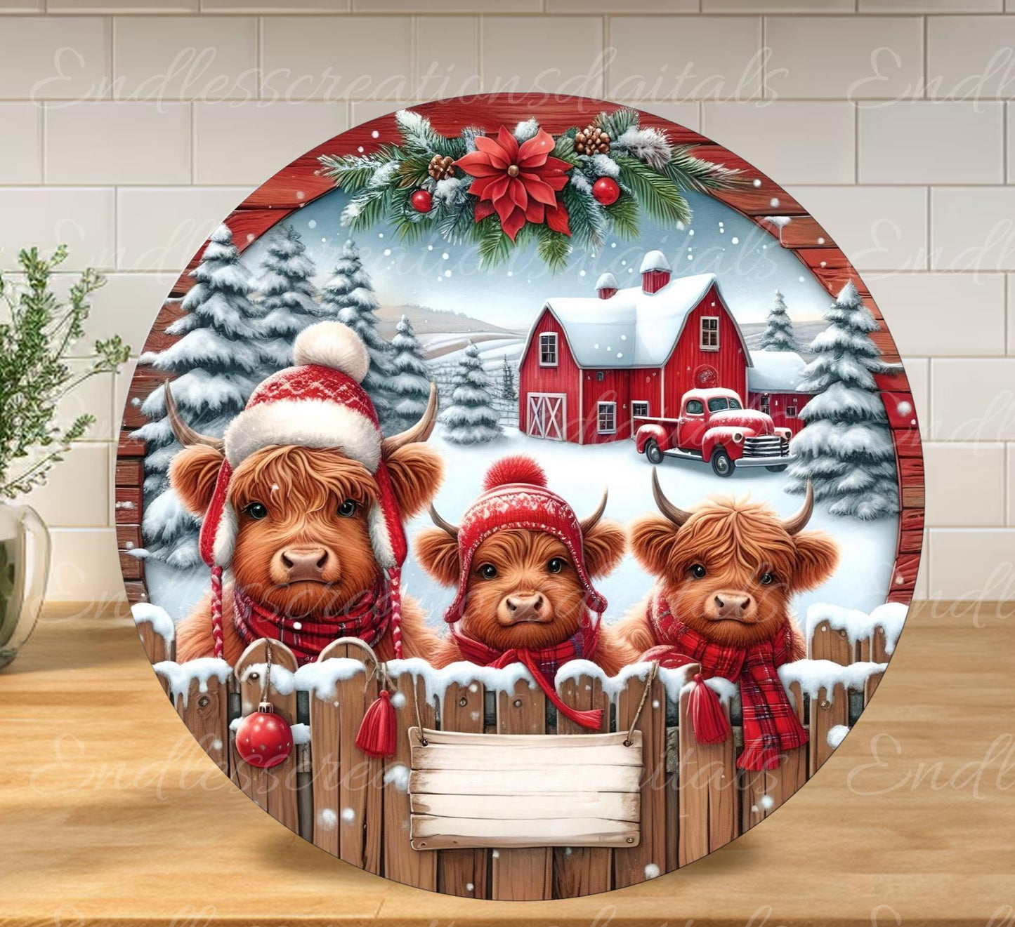 MERRY CHRISTMAS HIGHLAND COWS
