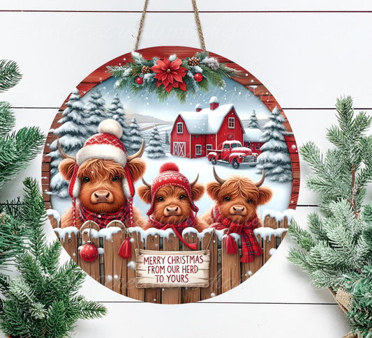 MERRY CHRISTMAS HIGHLAND COWS