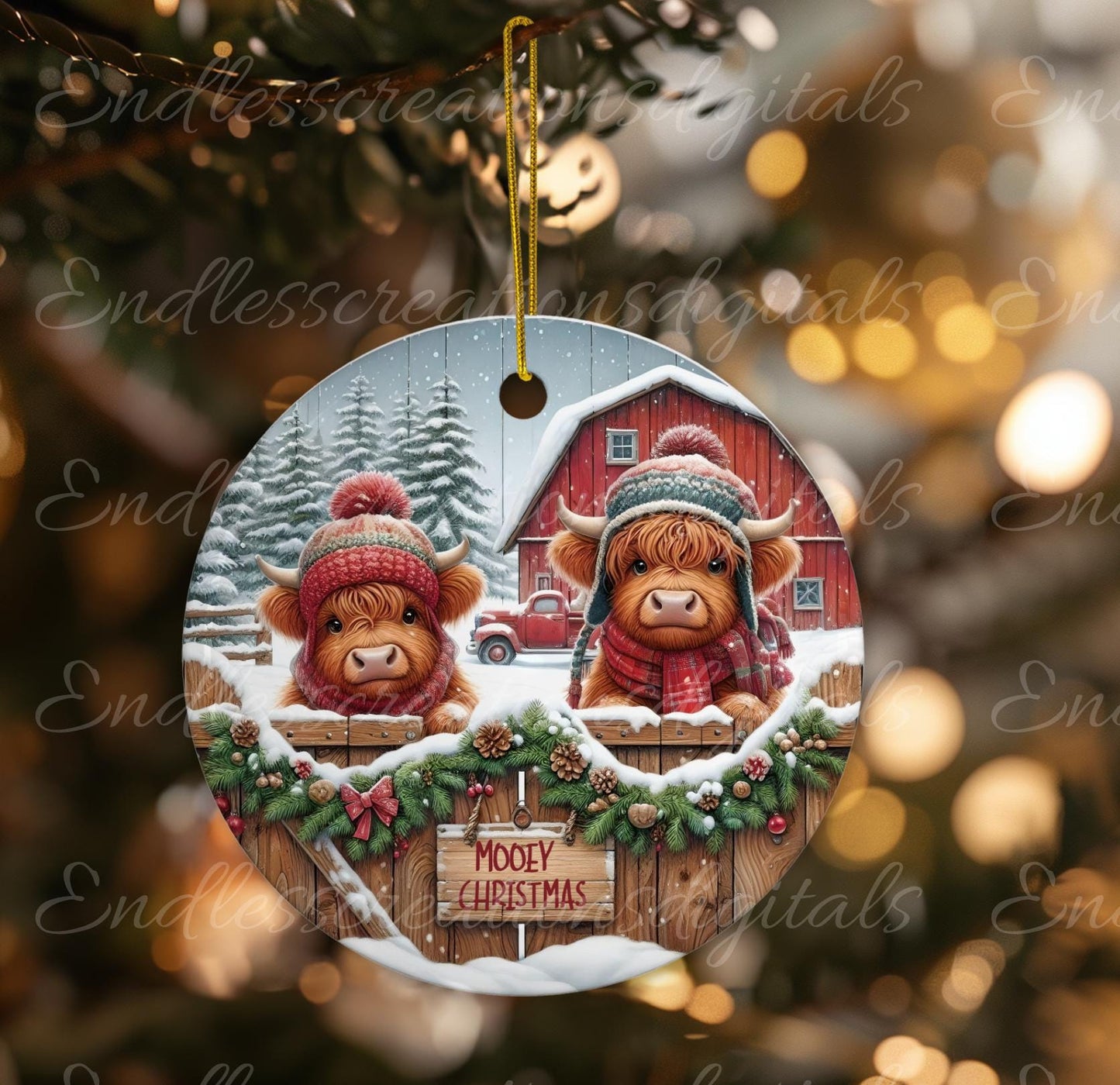 MOOEY CHRISTMAS HIGHLAND COWS