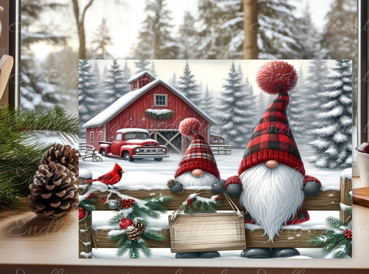 WINTER GNOME PLACE LIKE HOME RECTANGLE/TINS
