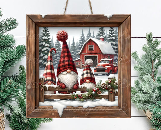CHRISTMAS GNOMES SQUARE WINTER