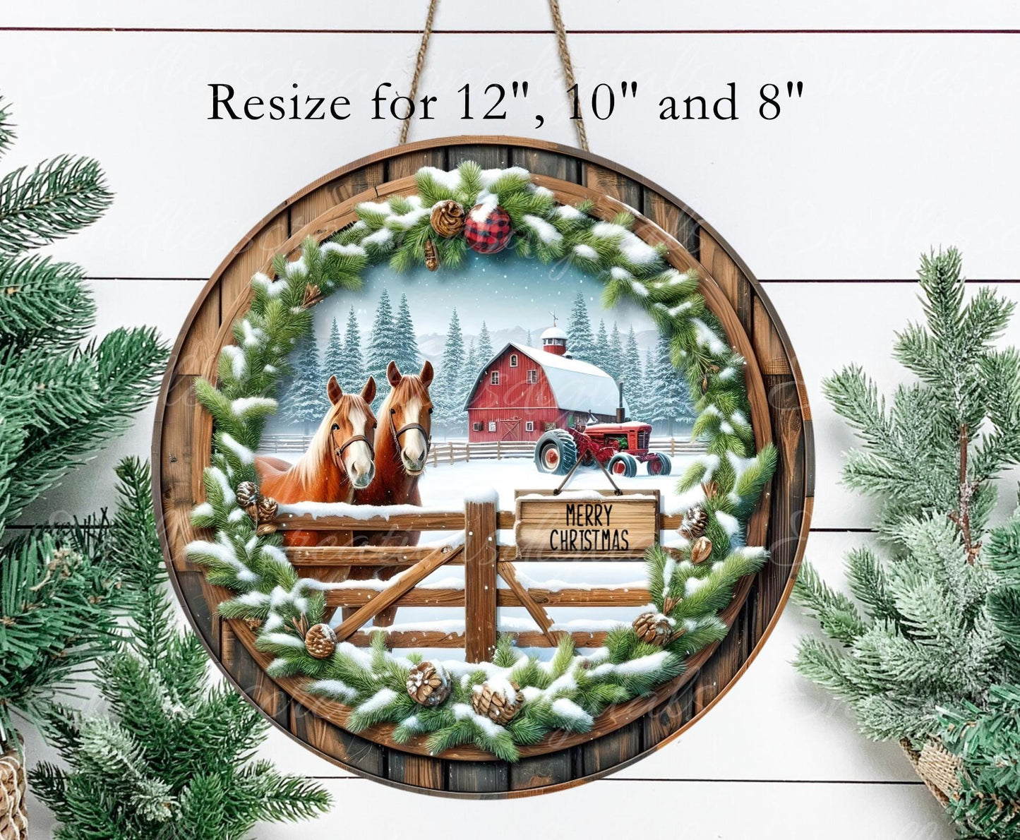 RED TRACTOR HORSES WINTER ROUND