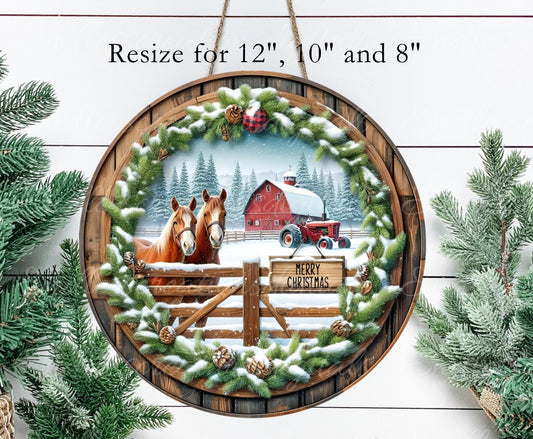 RED TRACTOR HORSES WINTER ROUND