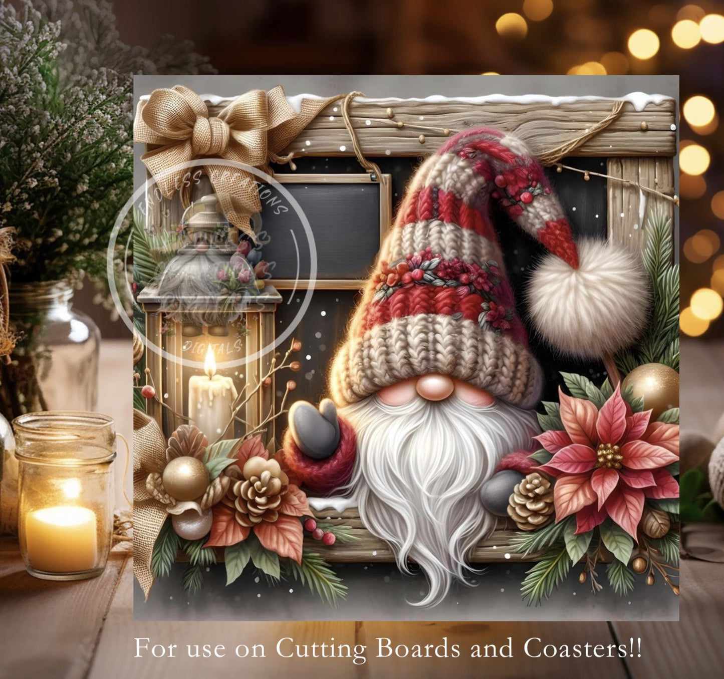 MERRY CHRISTMAS WINDOW GNOME