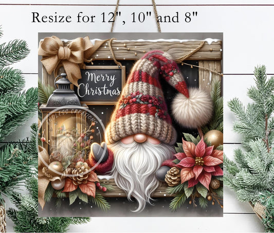 MERRY CHRISTMAS WINDOW GNOME