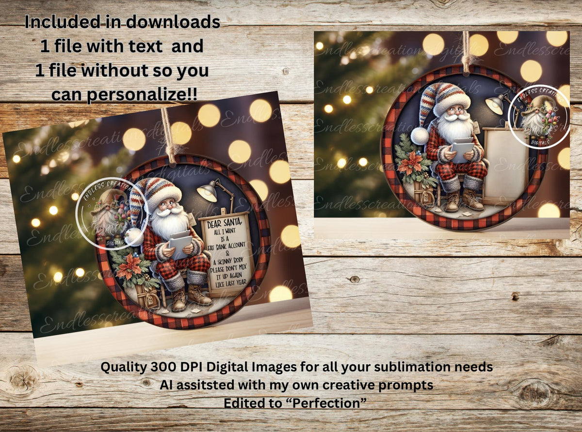 DEAR SANTA TREE ORNAMENT/GIFT TAG
