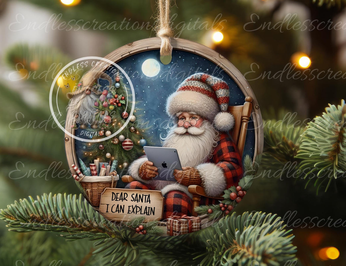 SANTA I CAN Explain CHRISTMAS ORNAMENT/GIFT TAG