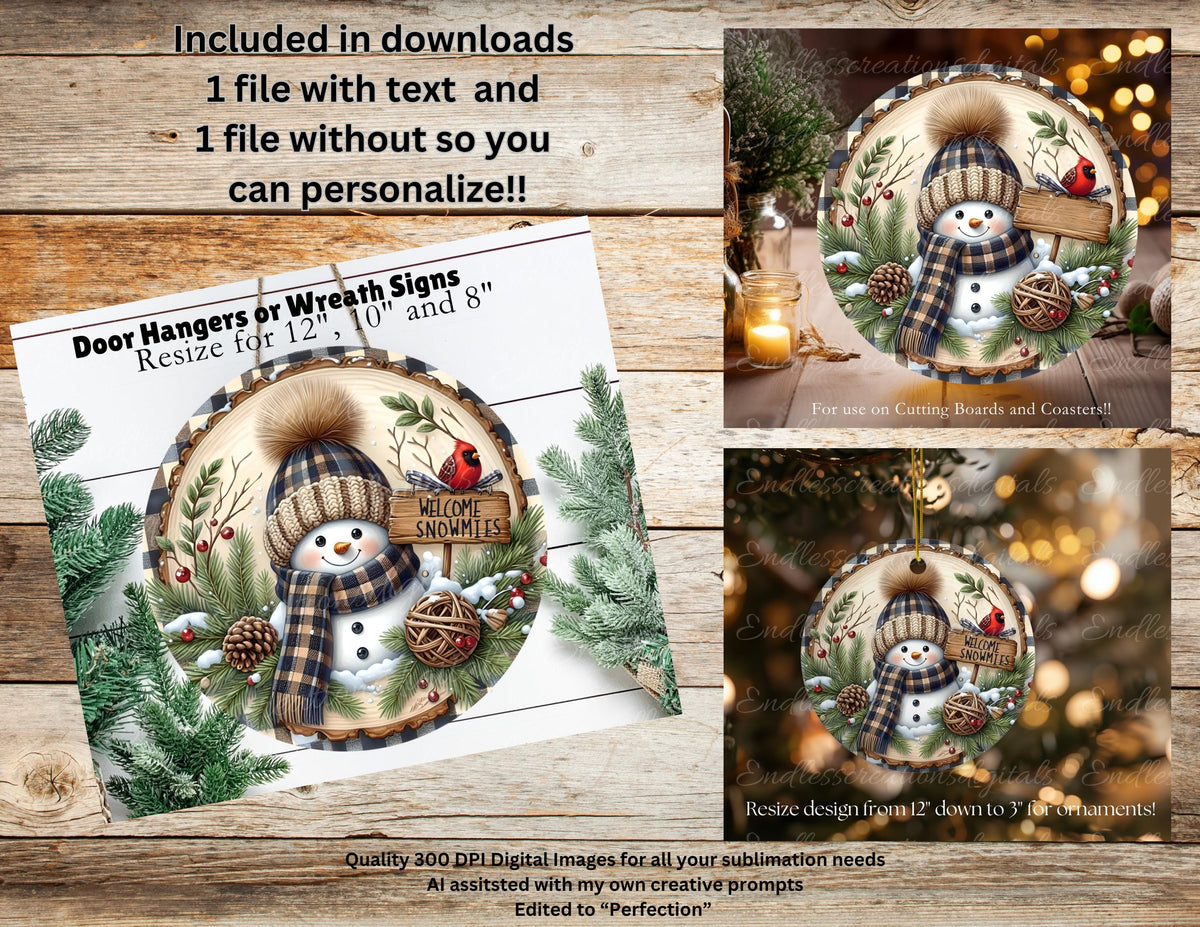 SNOWMAN CARDINAL WINTER ROUND
